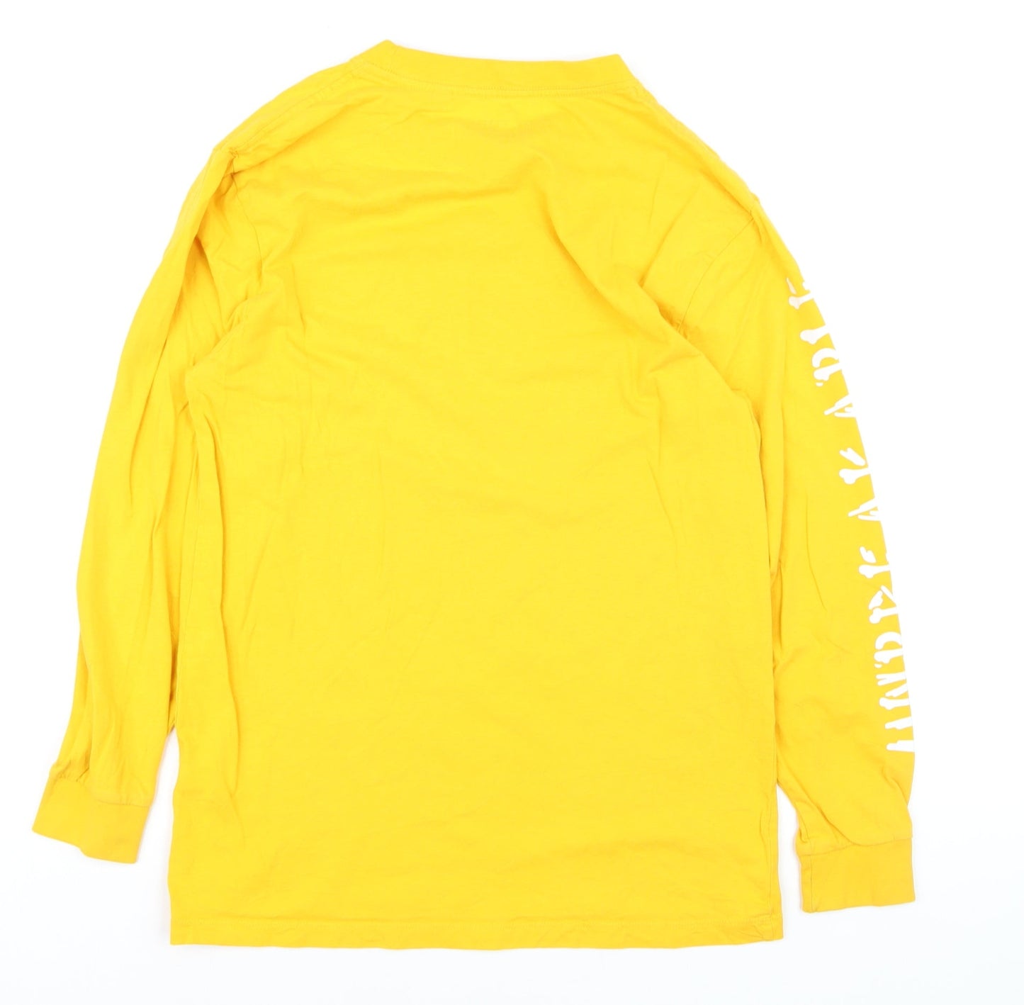 Zoo York Men's Yellow Graphic Skull Long Sleeve Cotton Top M