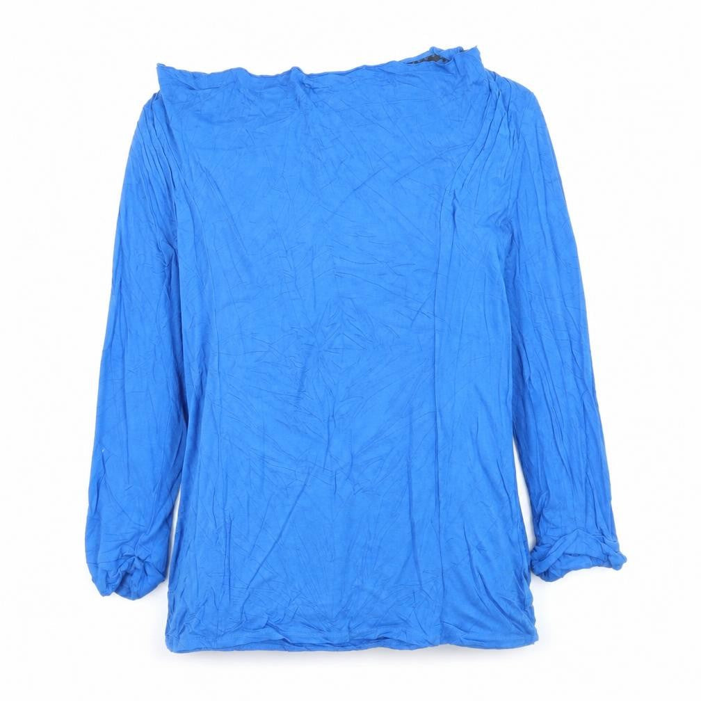 White Stuff Women's Blue Viscose Long Sleeve Blouse Size 10