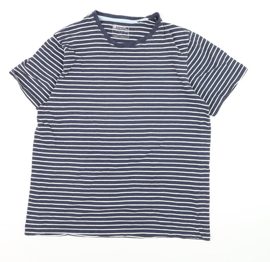 Mountain Warehouse Men's Blue Striped Cotton Crew Neck T-Shirt L