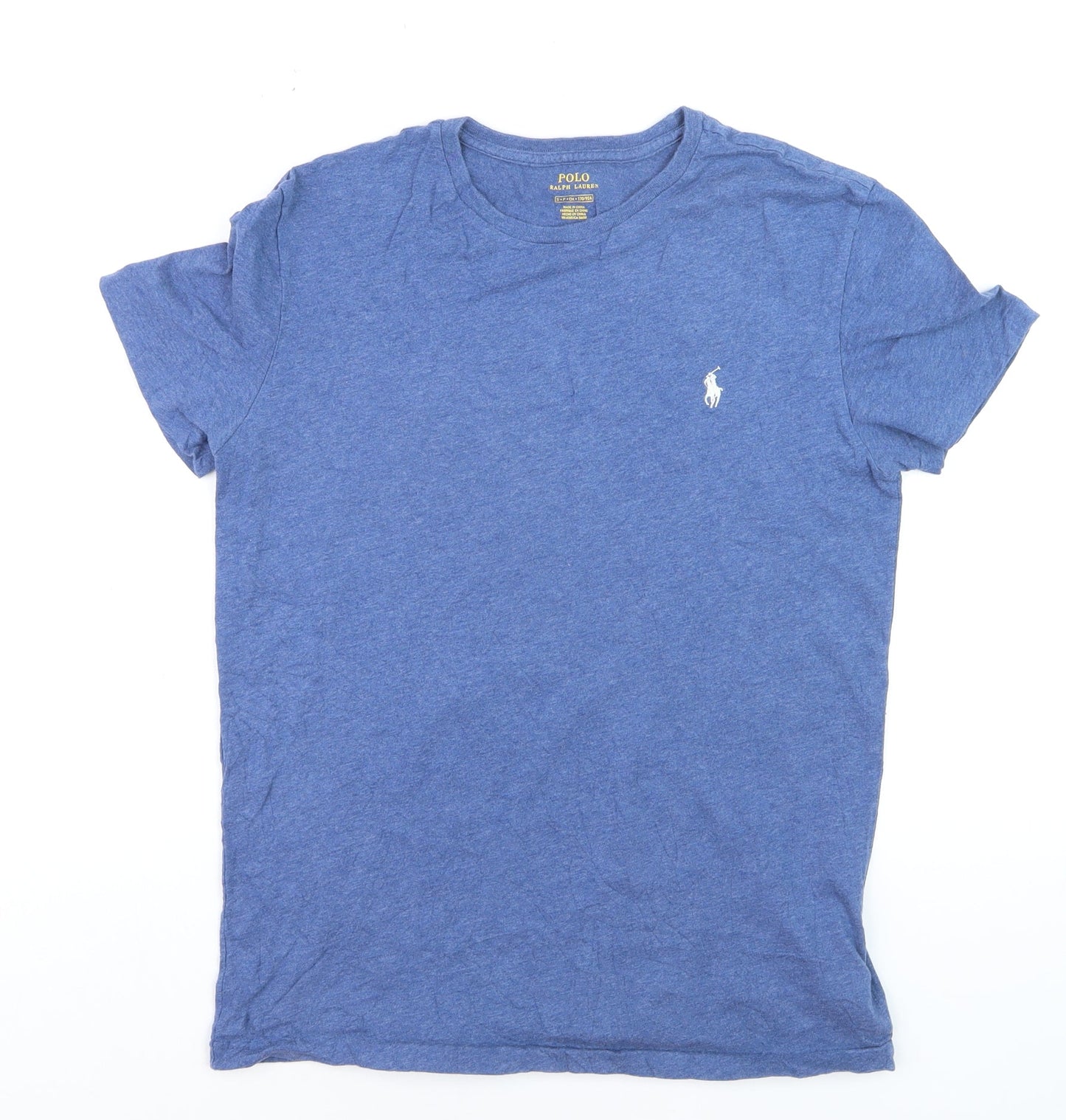 Ralph Lauren Men's Blue Slim Fit Cotton Crew Neck T-Shirt Size S