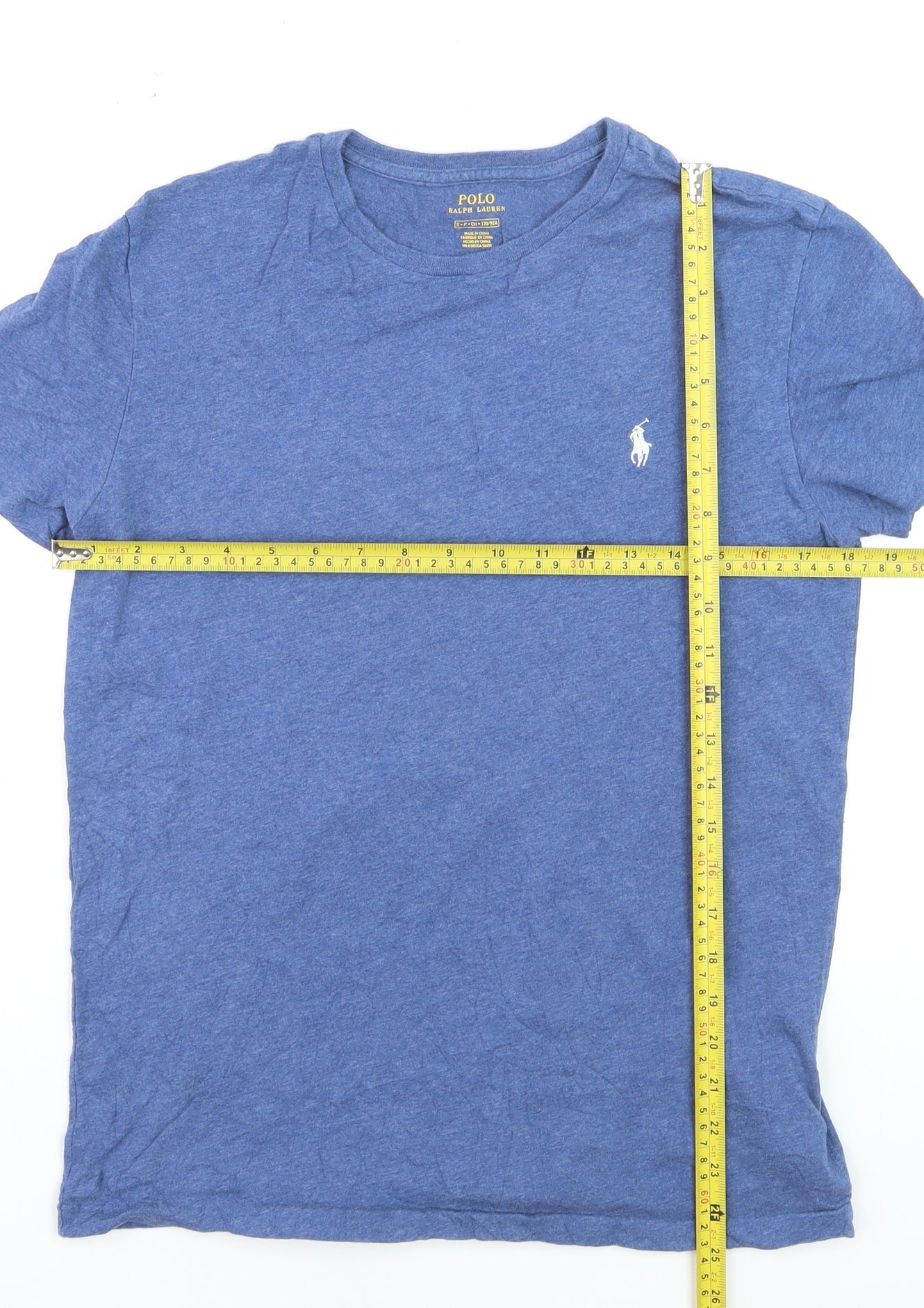 Ralph Lauren Men's Blue Slim Fit Cotton Crew Neck T-Shirt Size S