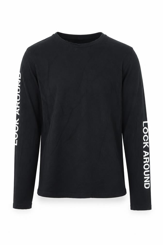 FB Sister Boys Black Long Sleeve Graphic T-Shirt Size M Casual Jersey Top