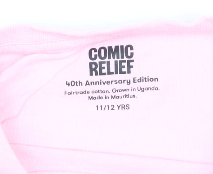 Additional view of Disney Comic Relief girls’ pink minnie mouse t-shirt 11-12 years
