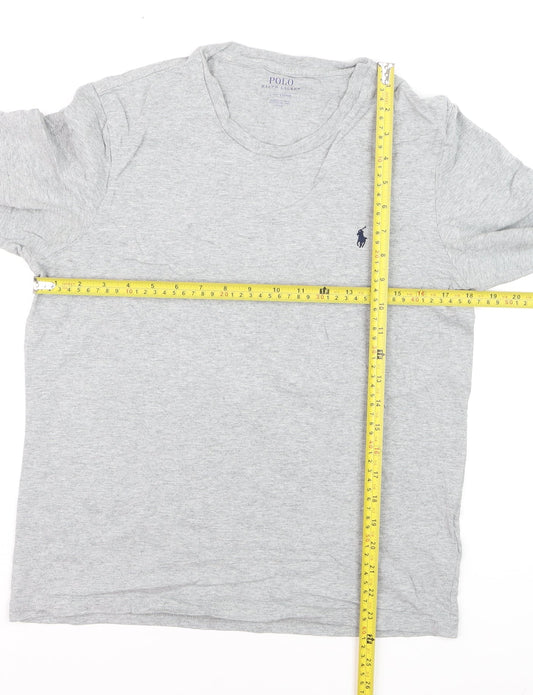 Ralph Lauren Boys Grey Cotton Crew Neck Logo T-Shirt Size S