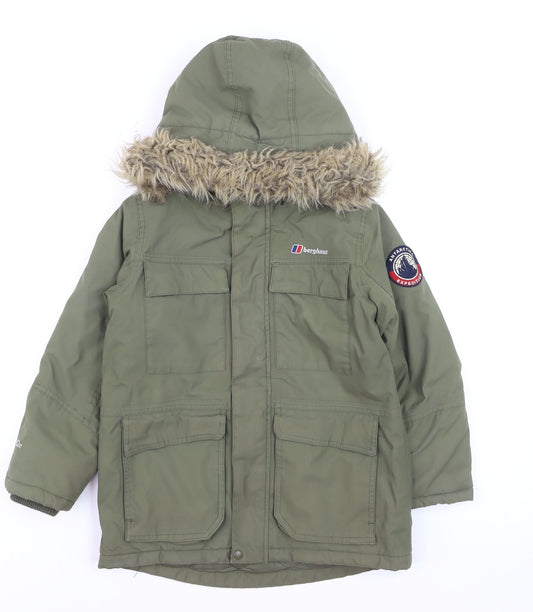 Berghaus Boys Green 7-8 Years Hooded Waterproof Parka Coat