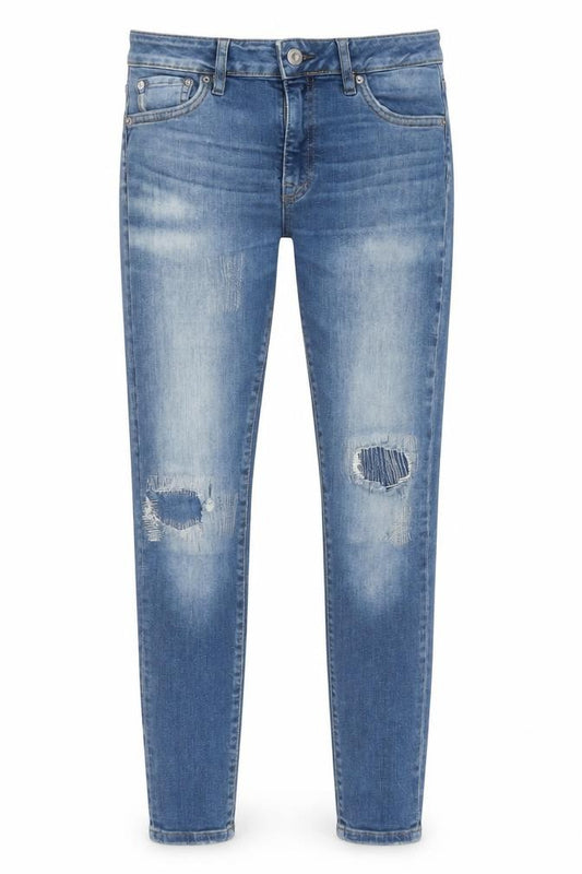 Superdry Men's Blue Distressed Slim Fit Skinny Jeans 28W 30L Denim