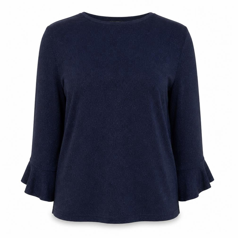 Dunnes Women’s Blue Glitter Long Sleeve Knit Blouse Size 10
