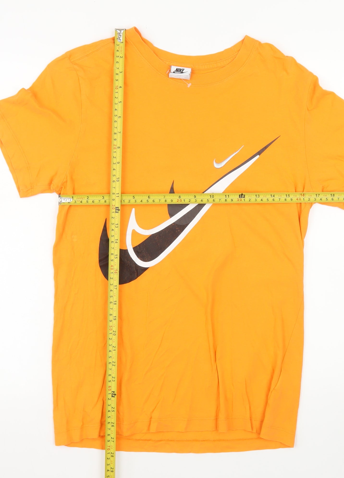 Nike Men's Orange Graphic Short Sleeve Cotton T-Shirt Size S