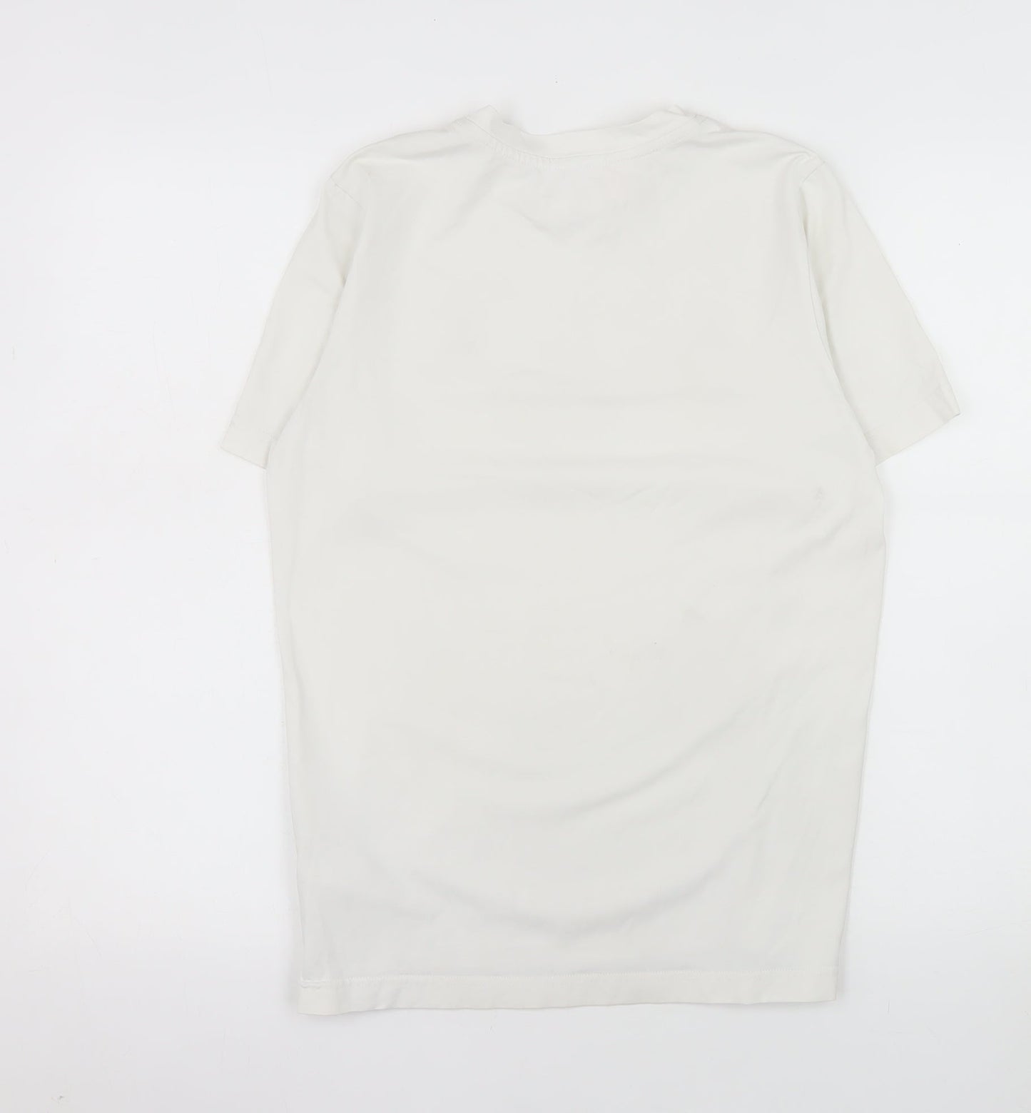 Adidas Boys Beige Gold Logo Football T-Shirt Size 14 Years