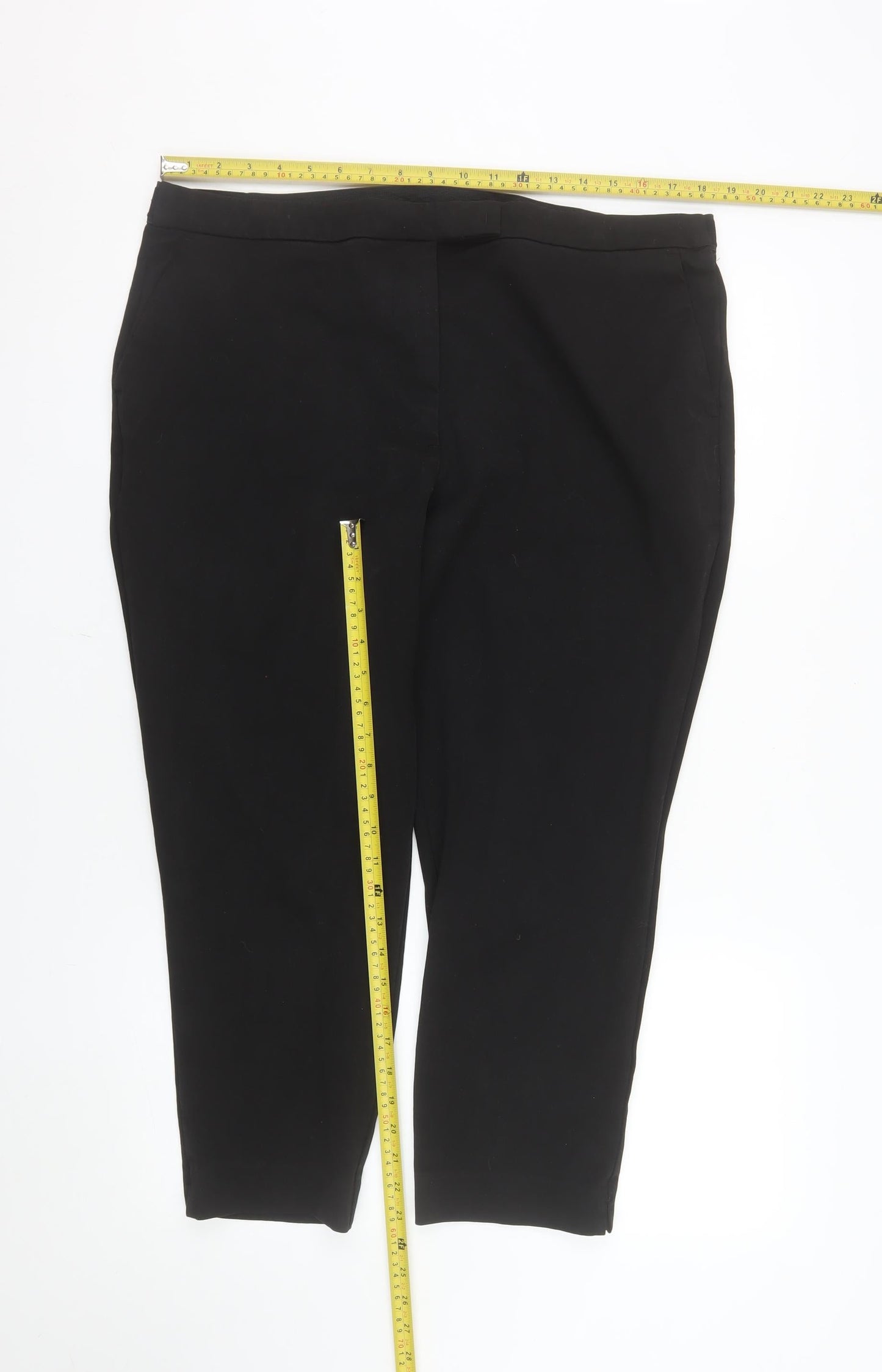 Marks and Spencer Womens Black Size 20 Tapered Trousers