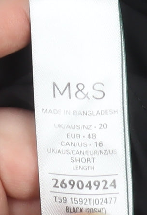 Marks and Spencer Womens Black Size 20 Tapered Trousers