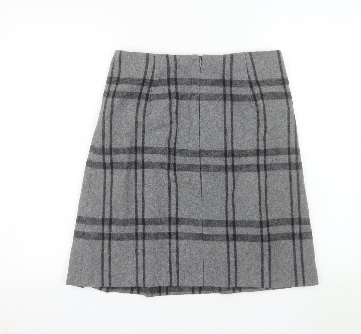 Marks and Spencer Women’s Grey Pleated Wool Blend Knee Length Skirt Size 10