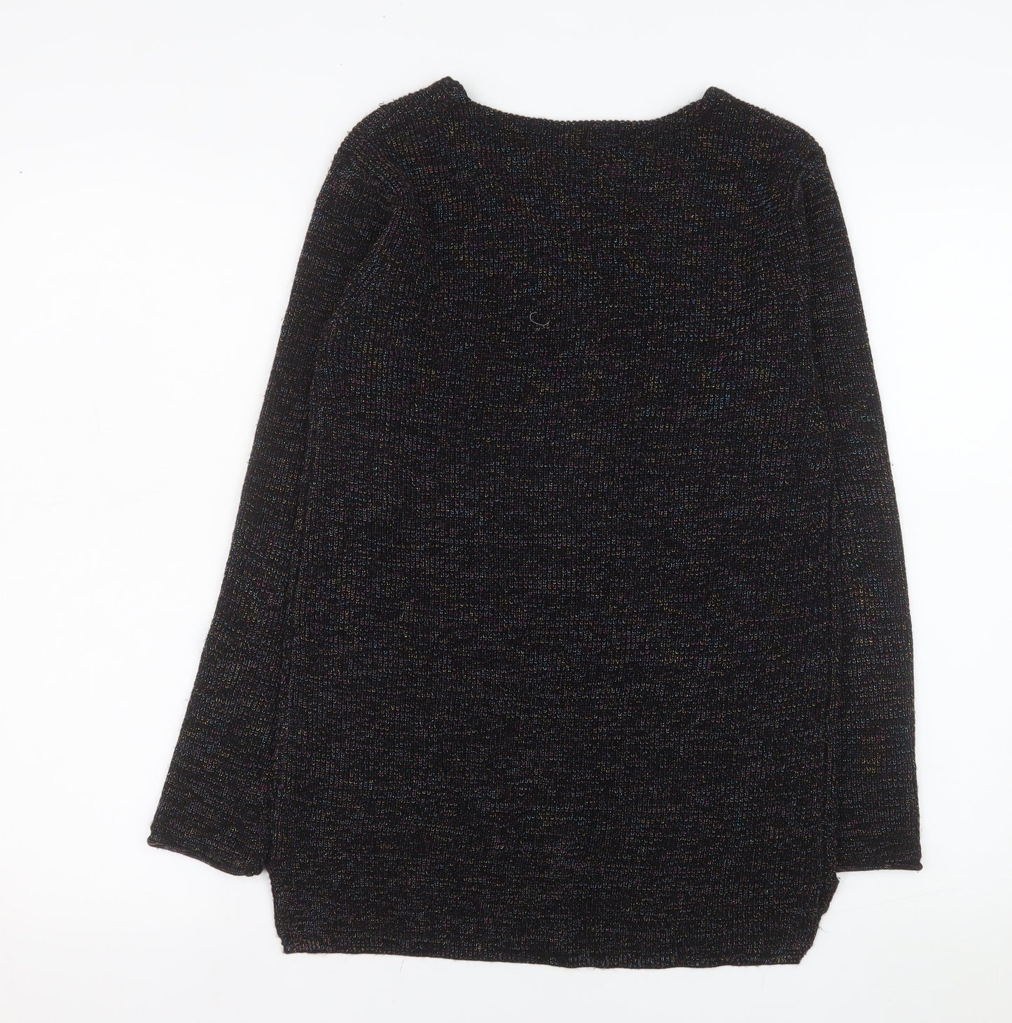 Papaya Women's Black V-Neck Knit Long Sleeve Pullover Jumper Size S