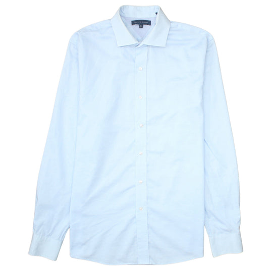 Tommy Hilfiger Men’s Light Blue Cotton Long Sleeve Button-Up Shirt 15.5