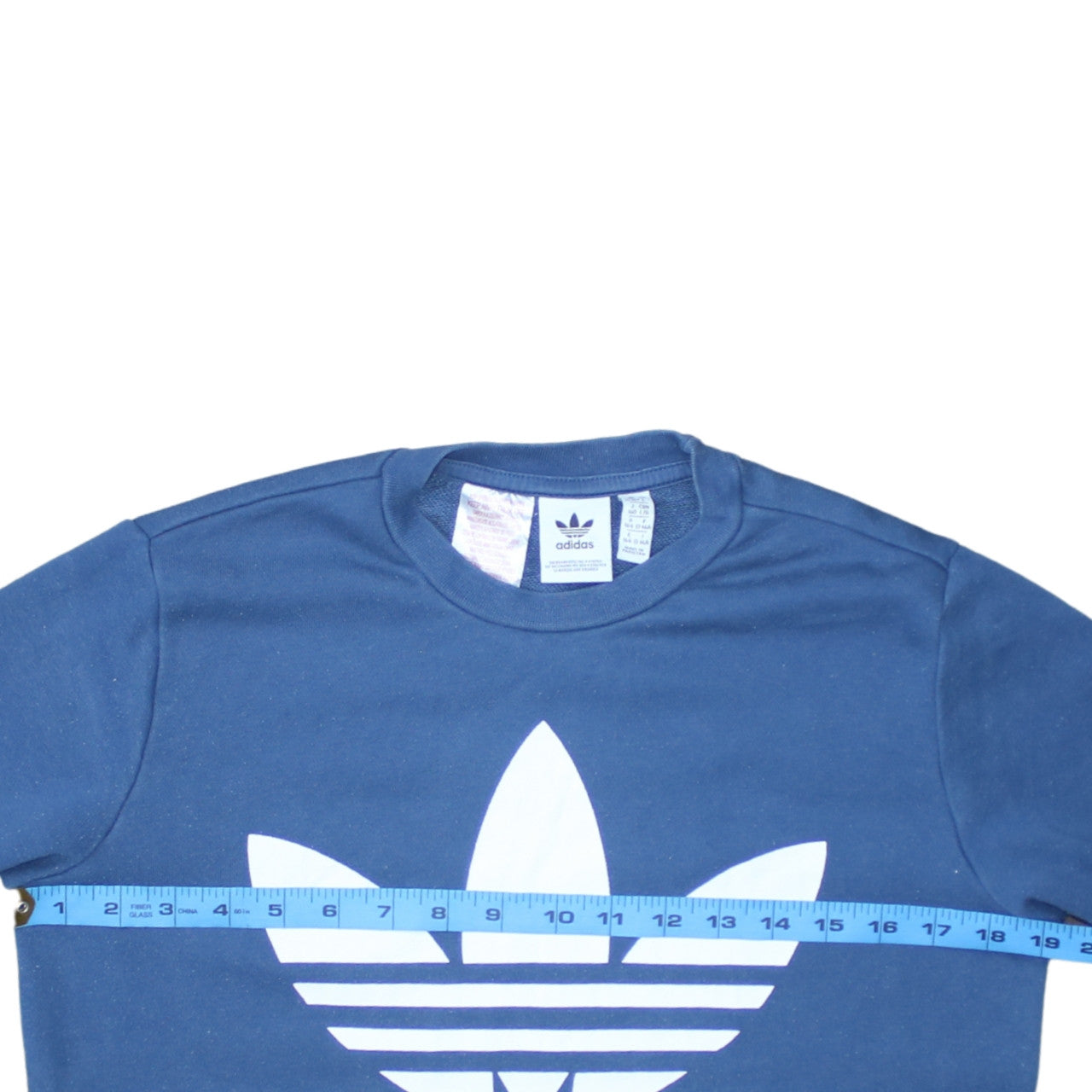 adidas Boys Blue 13-14 Years Pullover Crew Neck Logo Sweatshirt