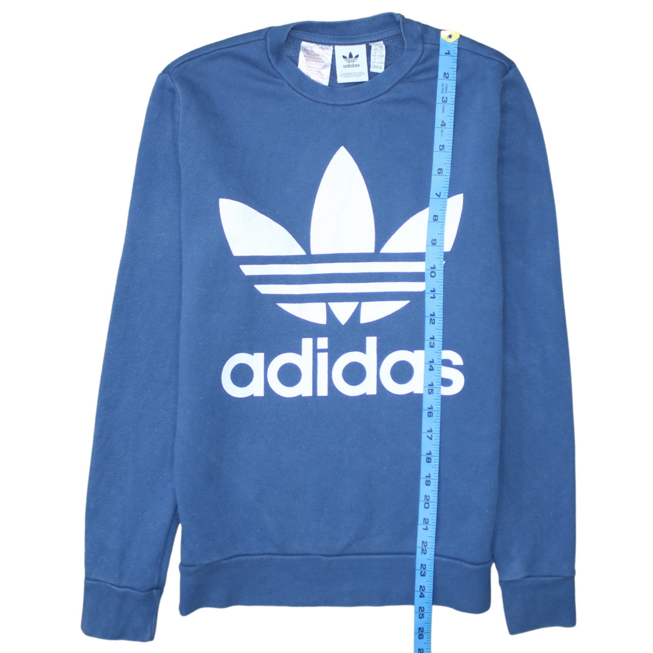 adidas Boys Blue 13-14 Years Pullover Crew Neck Logo Sweatshirt