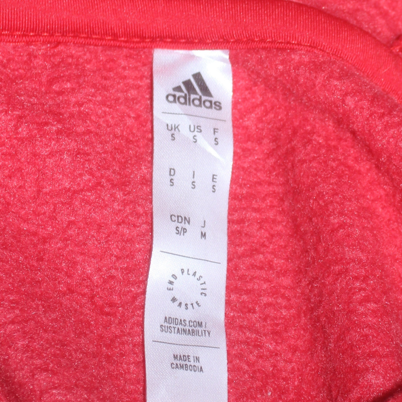 Adidas Men's Red Pullover Hoodie Small Regular Fit Sports Fleece