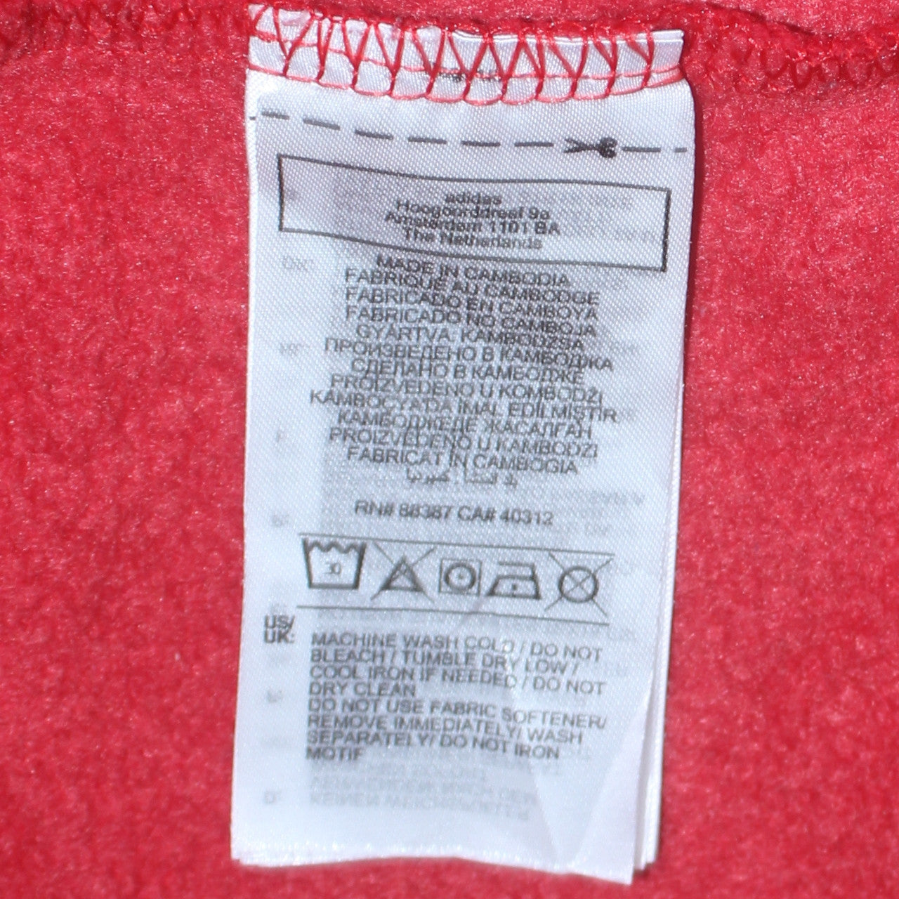 Adidas Men's Red Pullover Hoodie Small Regular Fit Sports Fleece