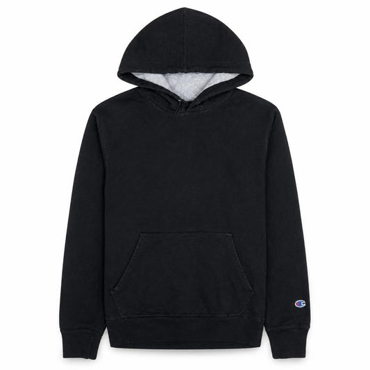 Champion Men Black Pullover Hoodie Small Logo Fleece Sportswear