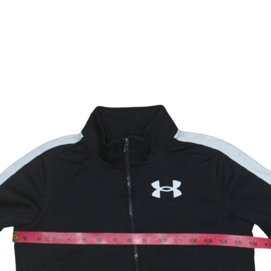 Under Armour Boys Black Full Zip Hoodie Track Sweatshirt Size M