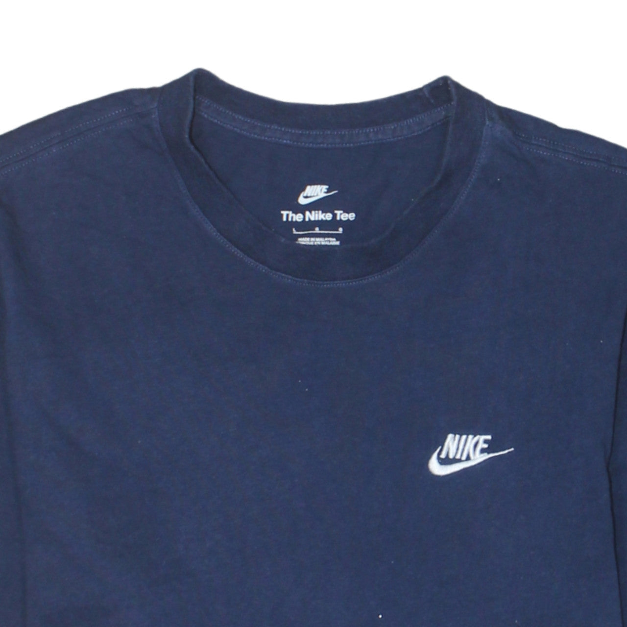 Nike Men's Navy Blue Classic Crew Neck Cotton T-Shirt Size L