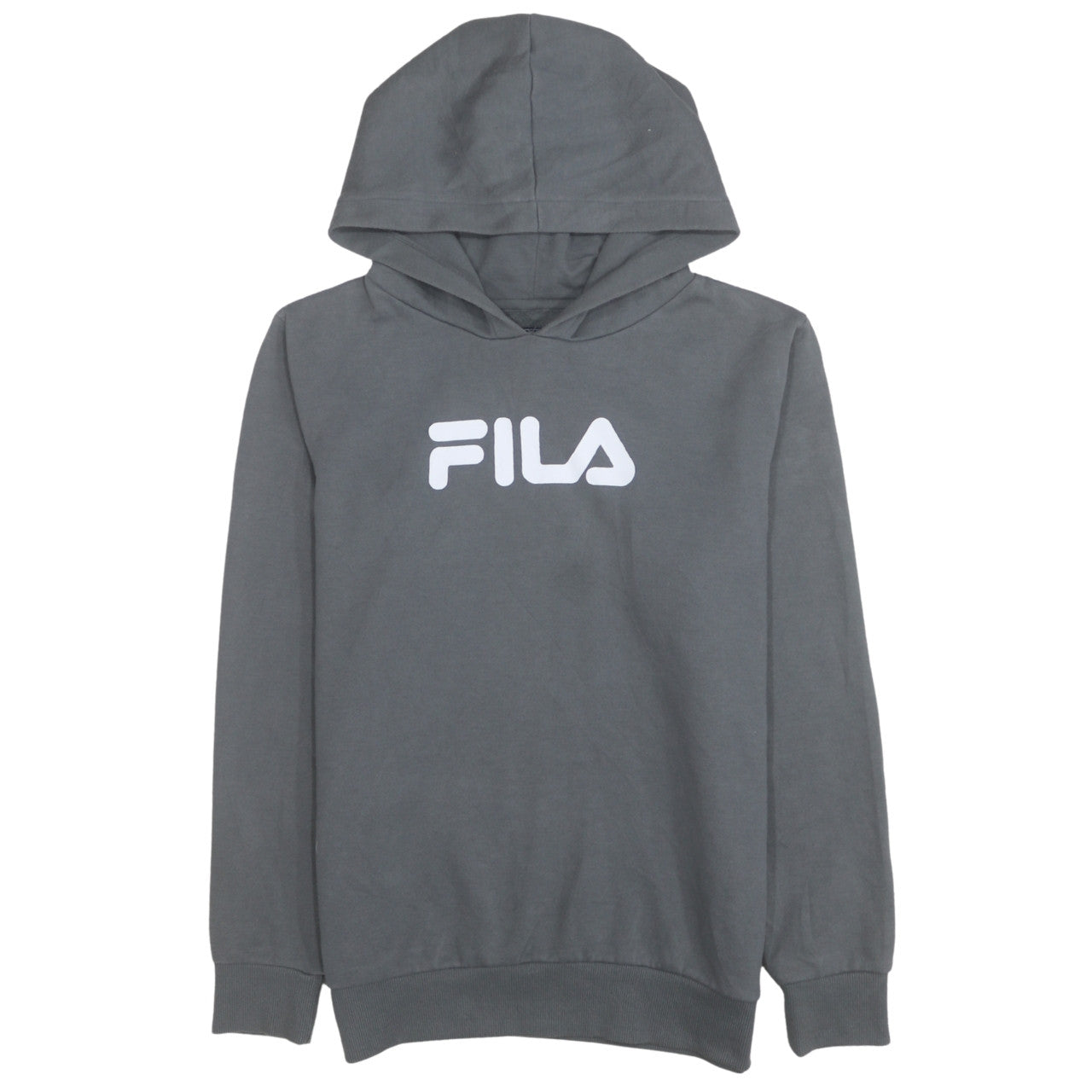 FILA Boys Grey Pullover Hoodie 13-15 Years Polyester Cotton Blend