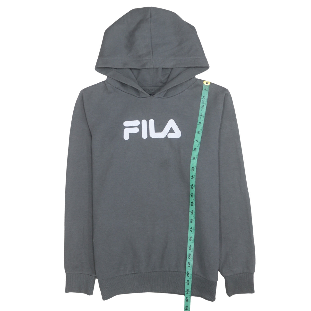 FILA Boys Grey Pullover Hoodie 13-15 Years Polyester Cotton Blend