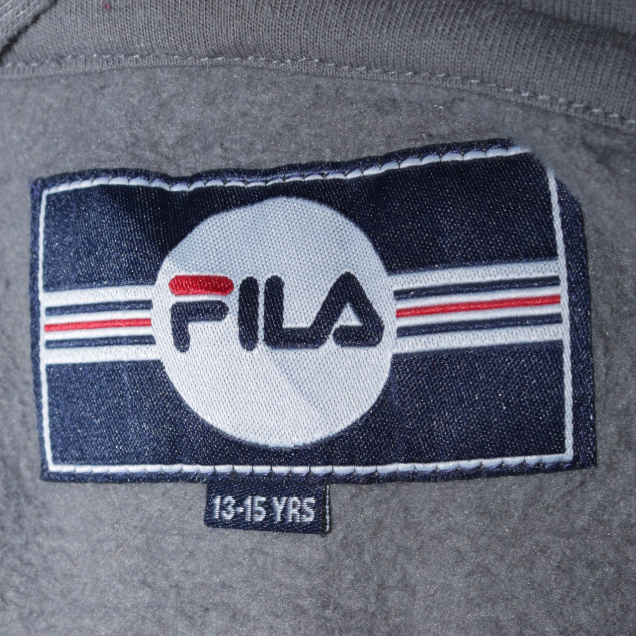 FILA Boys Grey Pullover Hoodie 13-15 Years Polyester Cotton Blend