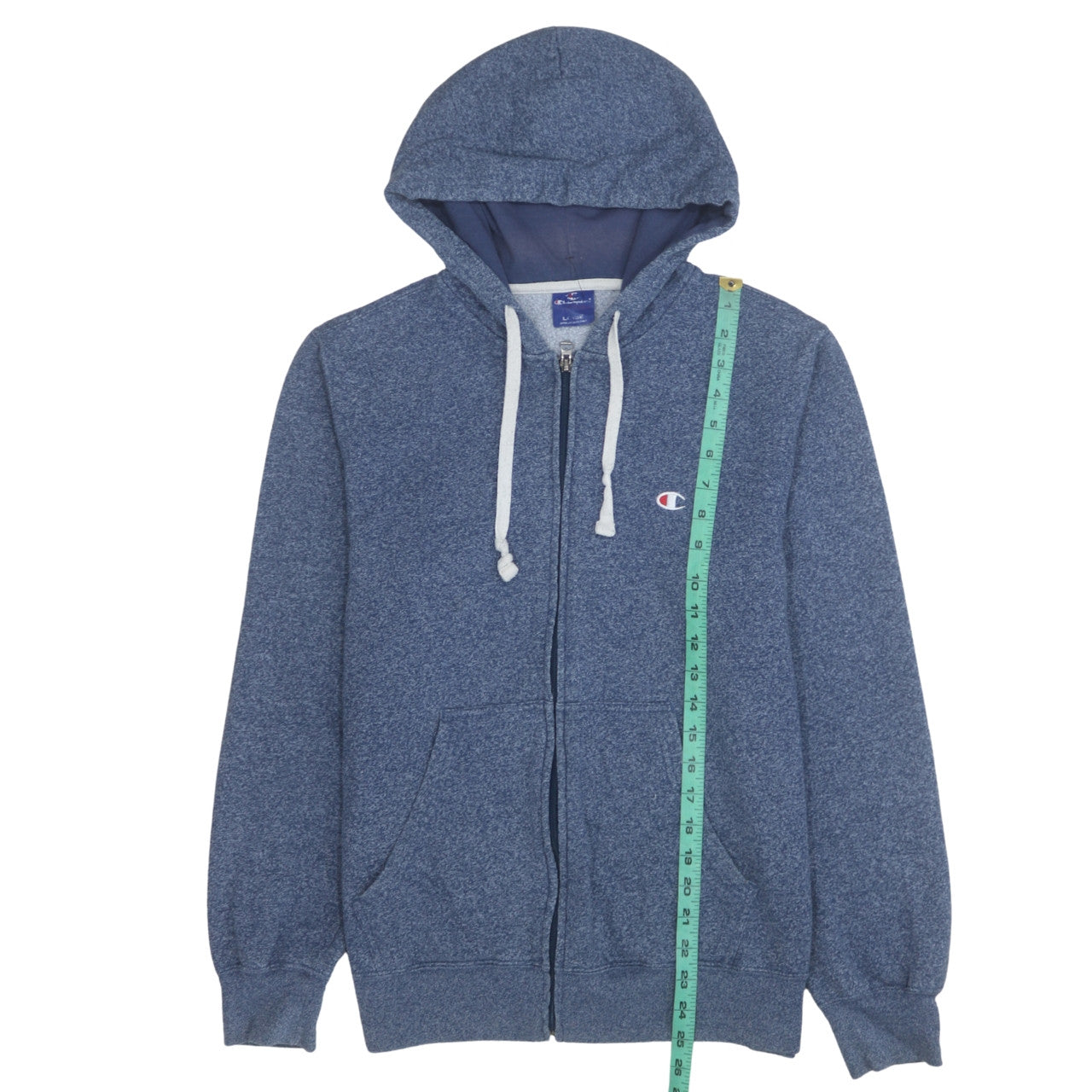 Champion Men's Blue Full Zip Fleece Hoodie Size L