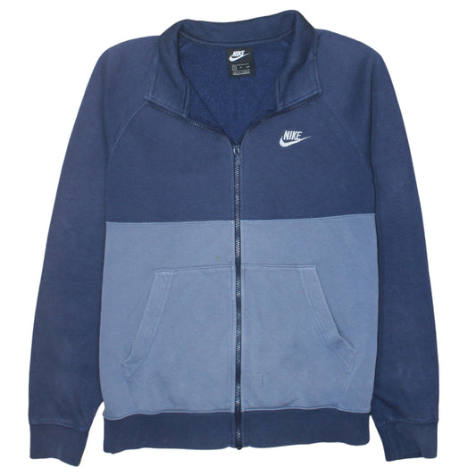 Nike Men's Blue Full Zip Sweatshirt S Fleece Cotton Blend