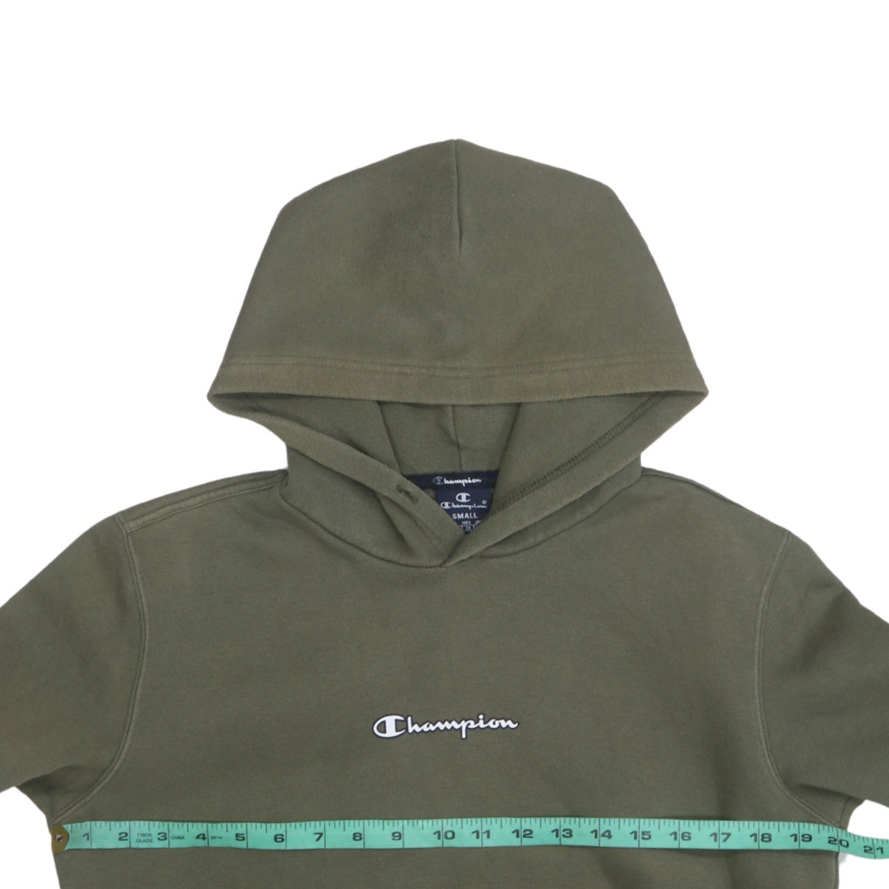 Champion Men's Green Pullover Hoodie Small Regular Fit Fleece