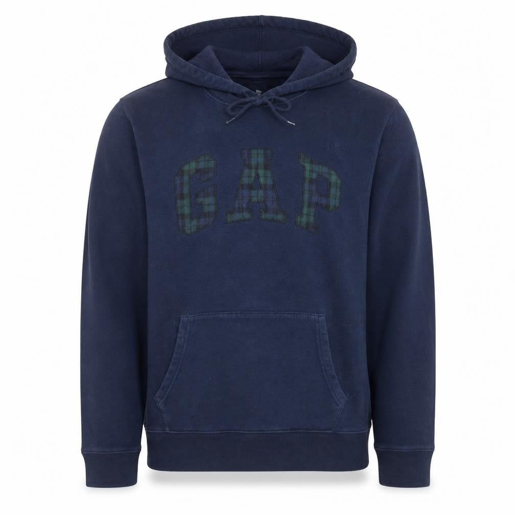 GAP Mens Blue XL Pullover Hoodie Logo Fleece Sweatshirt