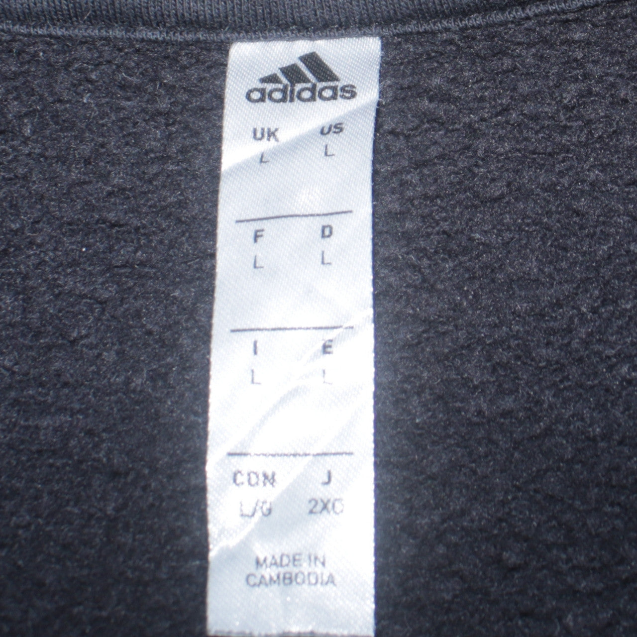 Adidas Men's Black Large Pullover Hoodie Fleece Sweatshirt