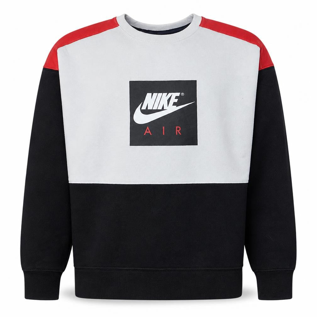 Front view of Nike boys’ xl multicoloured pullover sweatshirt colourblock crew neck