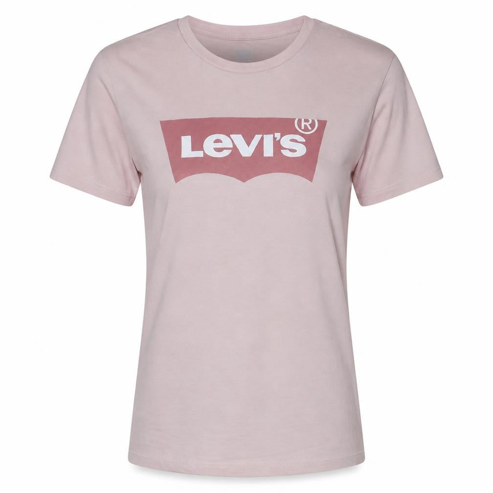 Levi's Womens Pink Logo Basic Crew Neck Cotton T-Shirt XS