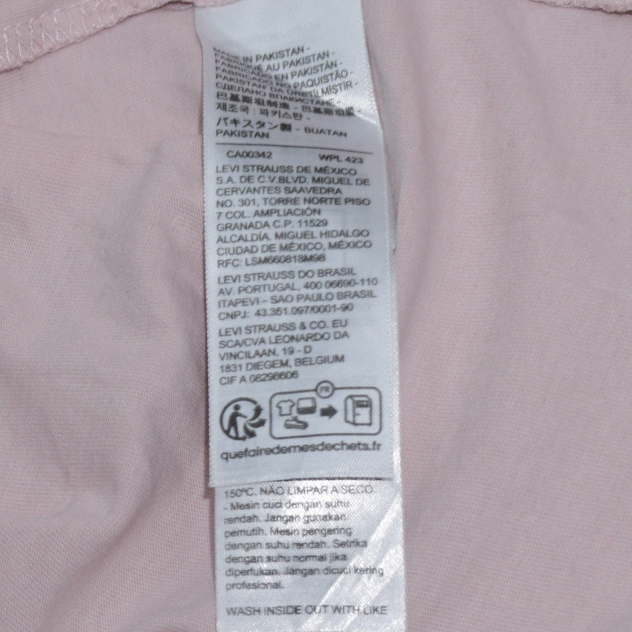 Levi's Womens Pink Logo Basic Crew Neck Cotton T-Shirt XS