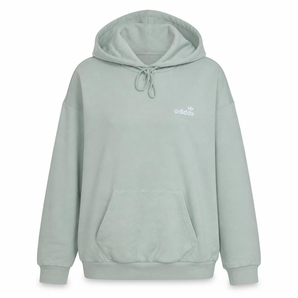 Adidas Women’s Green Pullover Hoodie Size 8 Relaxed Fit Sweatshirt