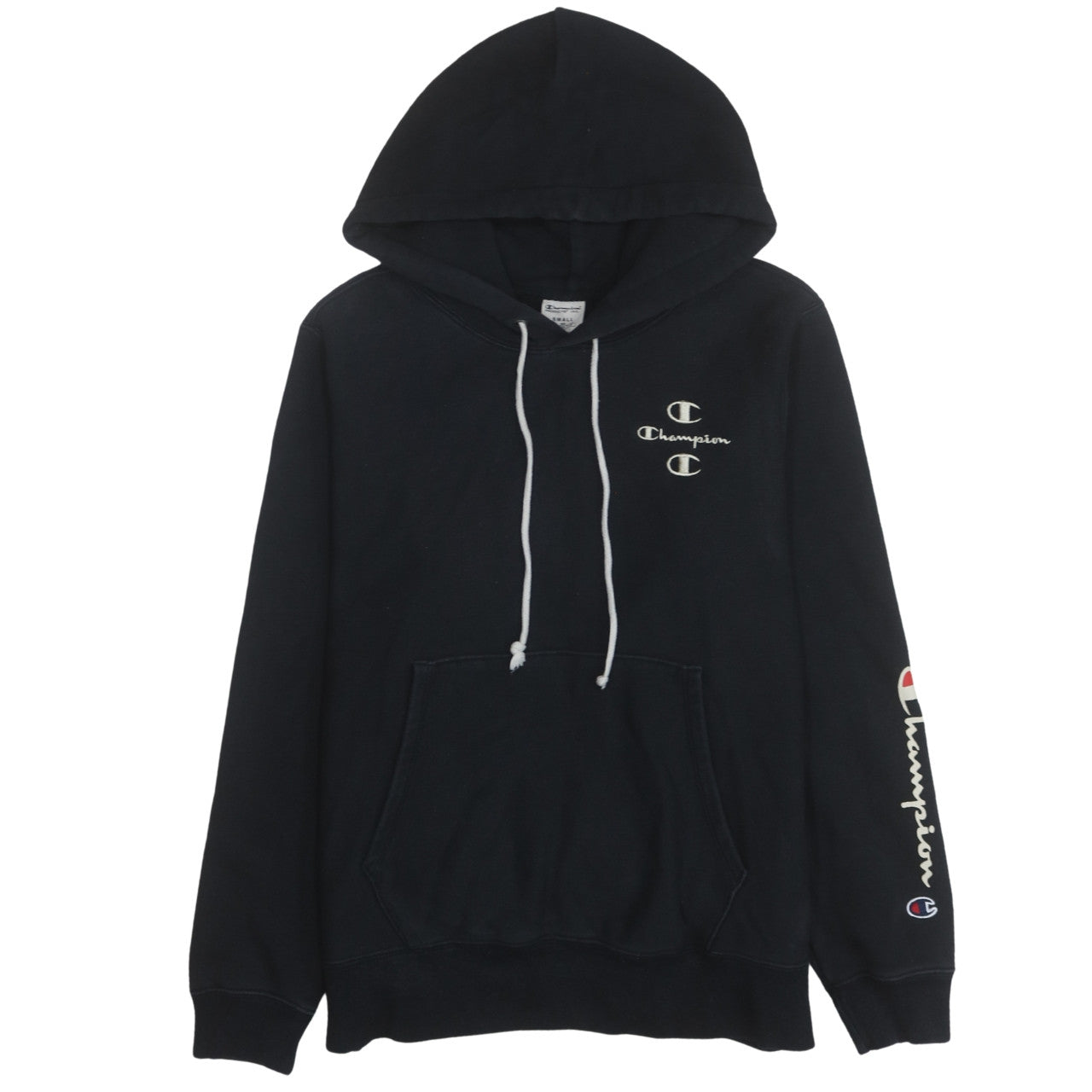 Champion Men’s Black Pullover Hoodie Small Logo Fleece Sweatshirt