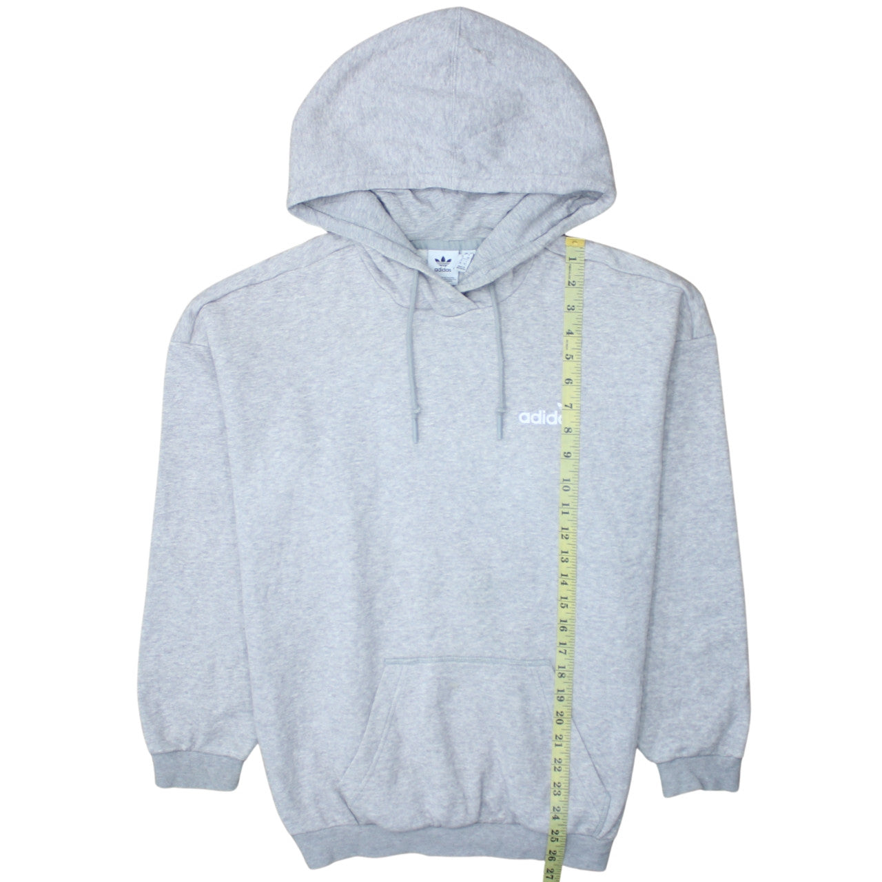 Adidas Womens Grey Pullover Hoodie Small Logo Cotton Blend Casual