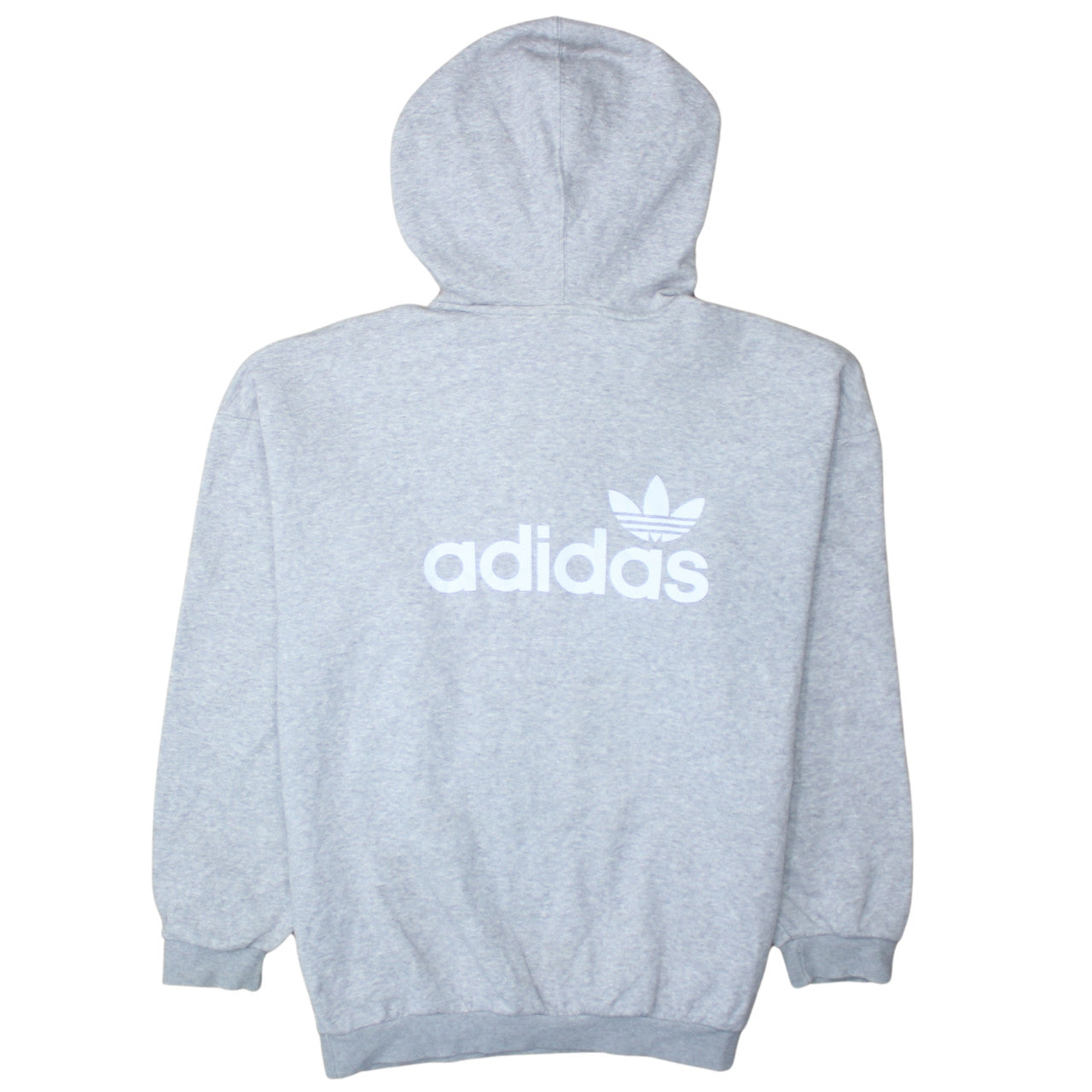Adidas Womens Grey Pullover Hoodie Small Logo Cotton Blend Casual