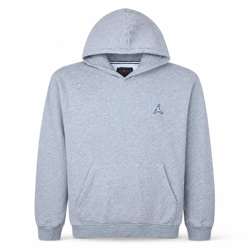 Jordan Mens Grey Pullover Hoodie M Regular Fit Fleece Sweatshirt