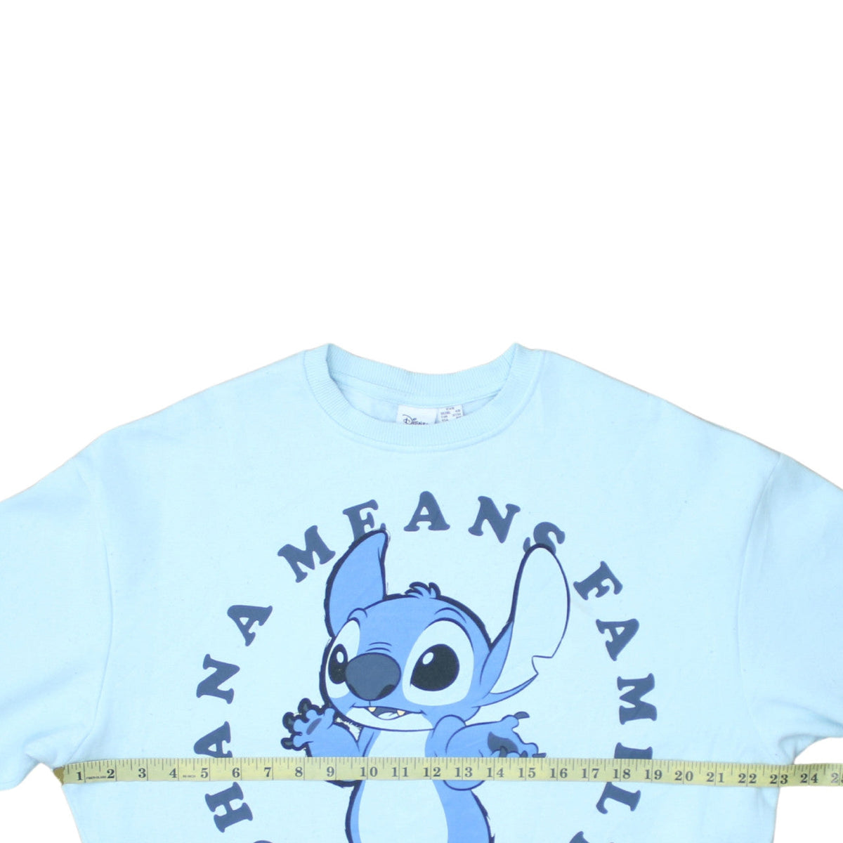 Disney Women Blue Stitch Sweatshirt 2XS Ohana Means Family Pullover