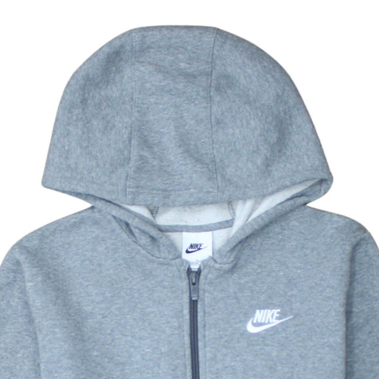 Nike Boys Grey Full Zip Hoodie XL 158-170cm Classic Fleece Sweatshirt