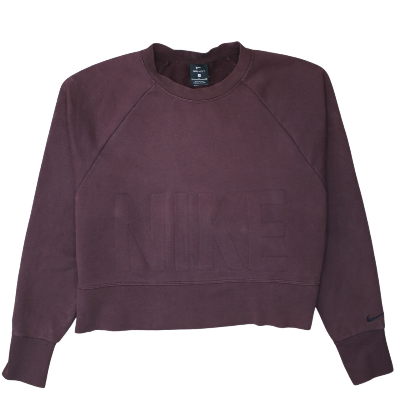 Nike Women’s Burgundy Dri-Fit Pullover Sweatshirt Size S Crew Neck