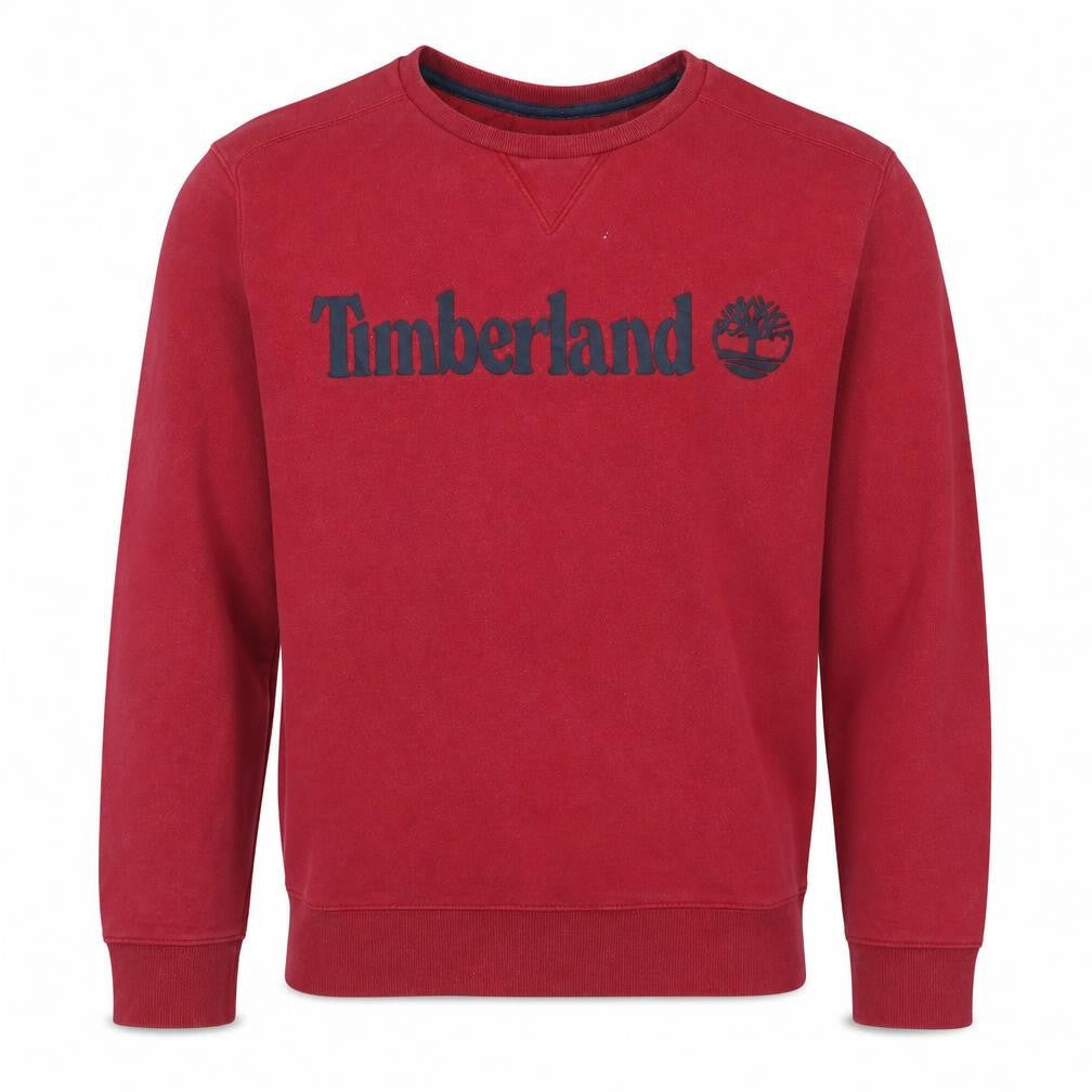Timberland Men's Red XL Pullover Crew Neck Logo Sweatshirt
