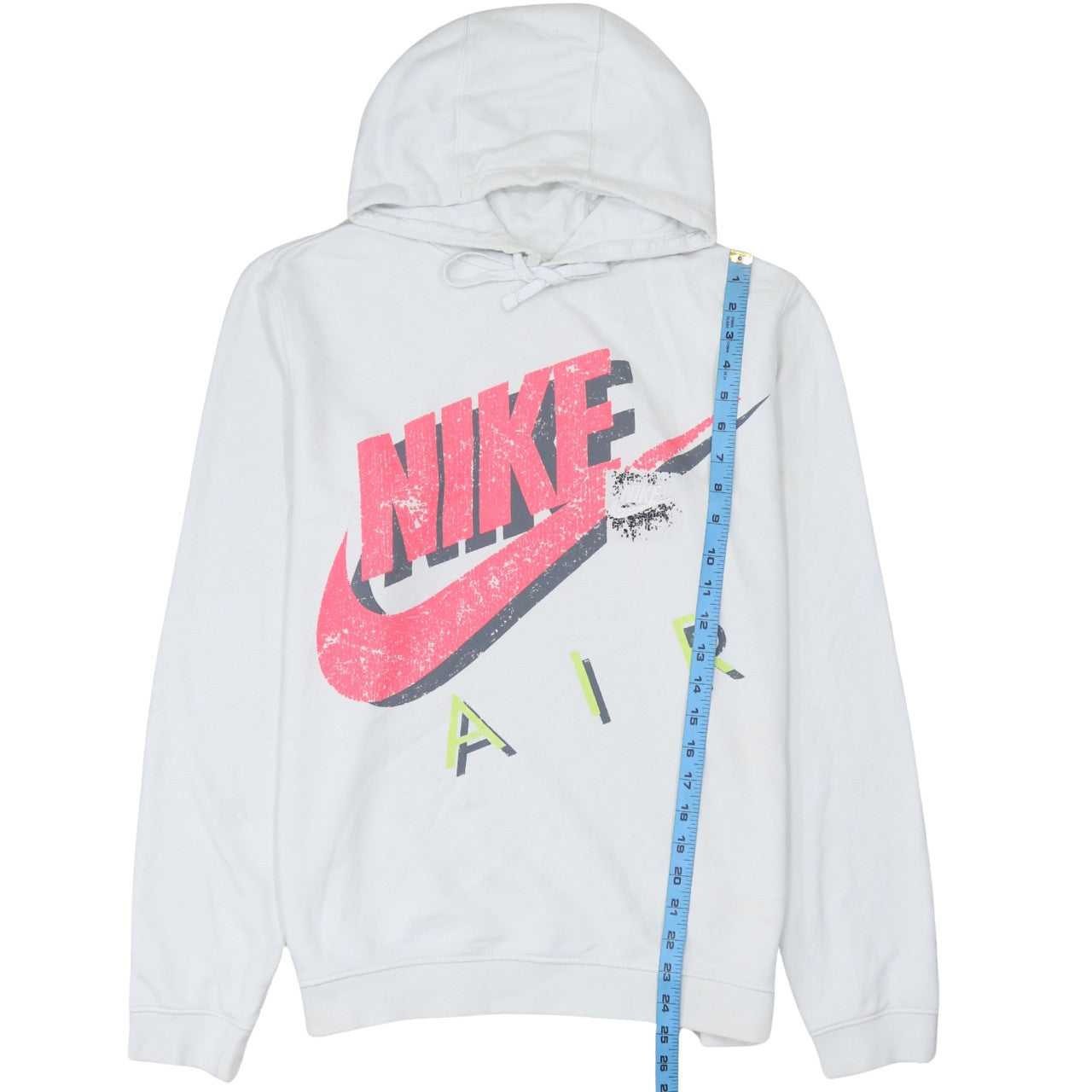 Nike Women’s White Hoodie Large Graphic Print Pullover Cotton Blend