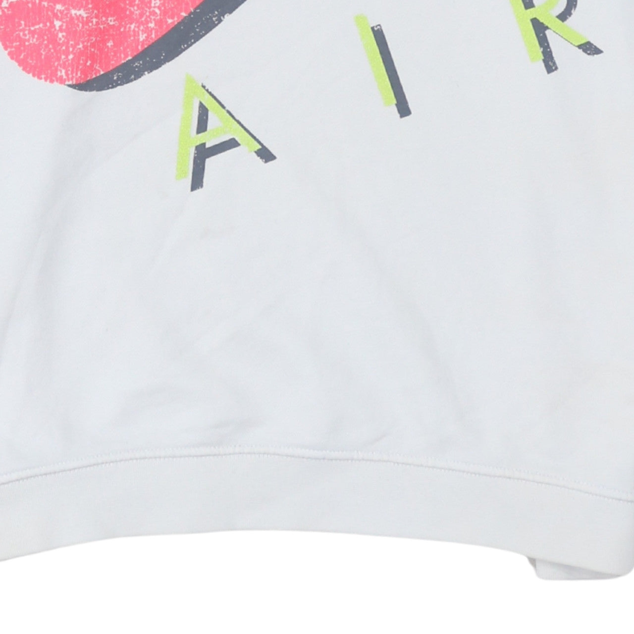 Nike Women’s White Hoodie Large Graphic Print Pullover Cotton Blend