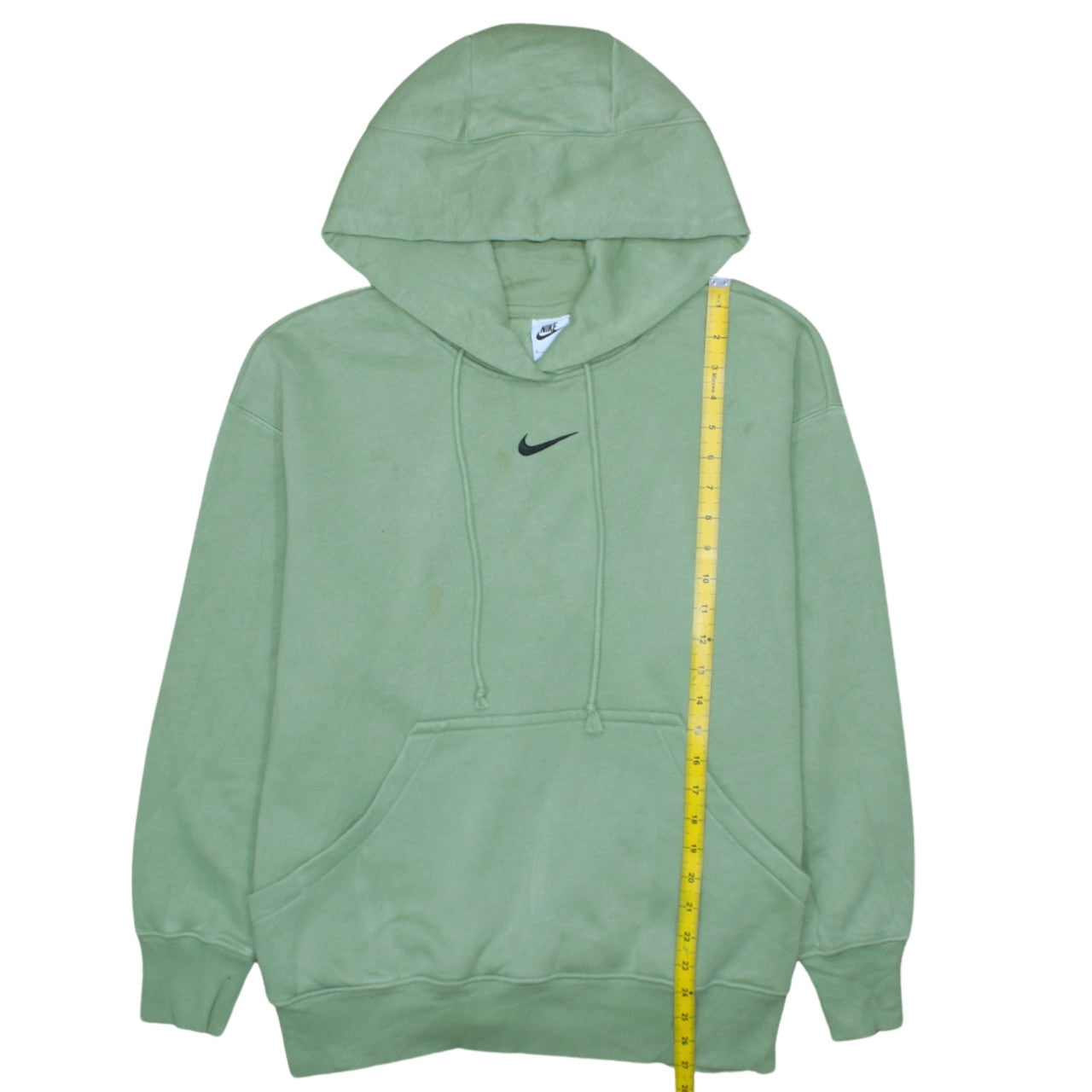 Nike Women's Green Pullover Hoodie M Relaxed Fit Cotton Blend