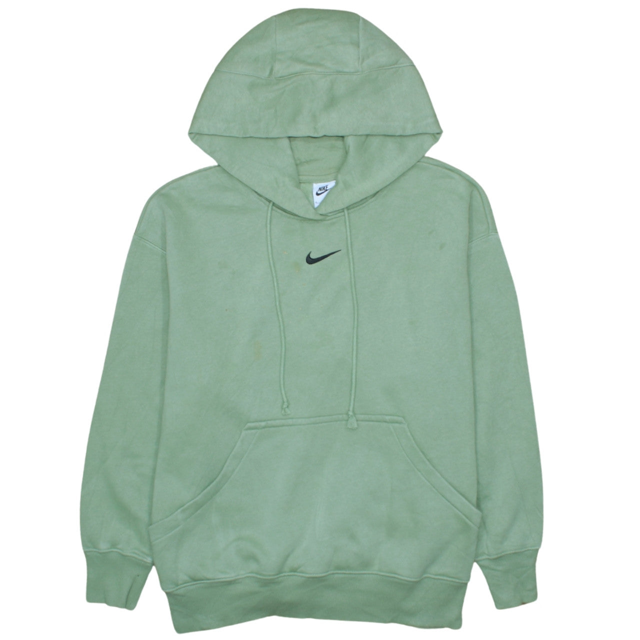 Nike Women's Green Pullover Hoodie M Relaxed Fit Cotton Blend