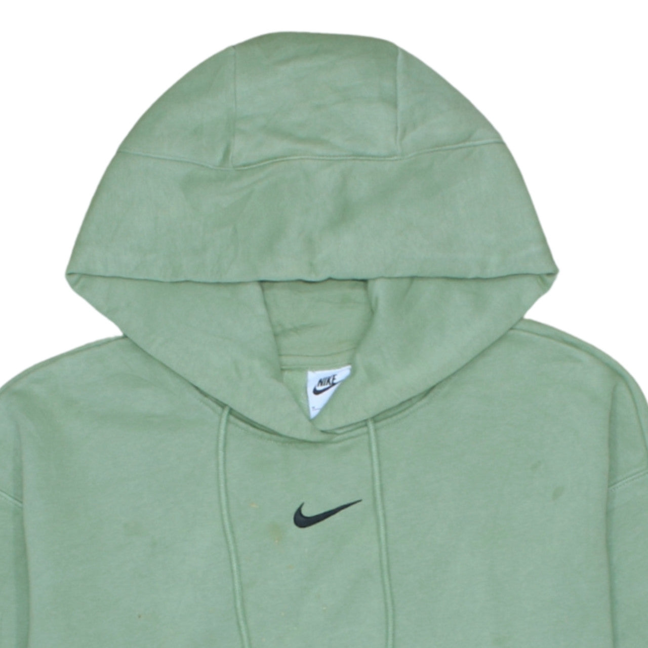 Nike Women's Green Pullover Hoodie M Relaxed Fit Cotton Blend